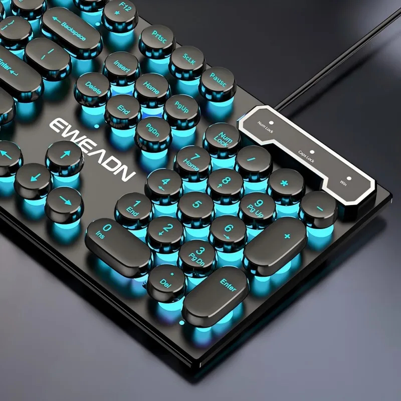 Pc Gaming Keyboards - Retro Punk Mechanical Feel Keyboard Mouse