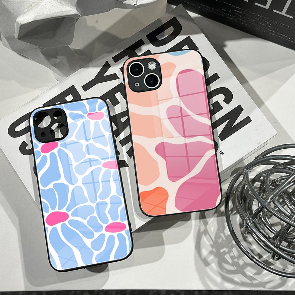 Pc Case Tempered Glass - Clmj Colorful Flowers Phone Case Tempered
