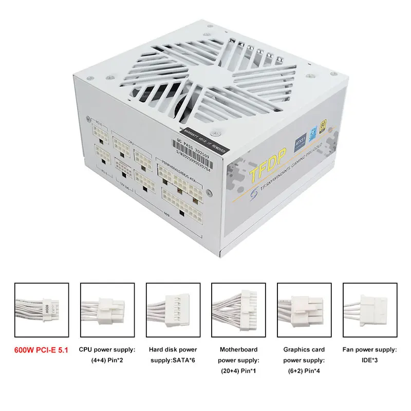 Atx Power Supply - White 750w 850w 1000W 1200W Watt