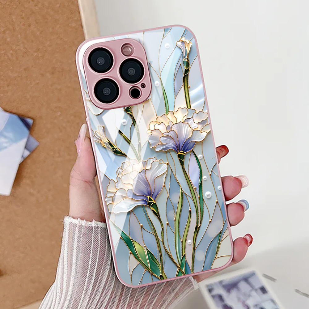 Pc Case Tempered Glass - Lotus Flower Phone Case For iPhone