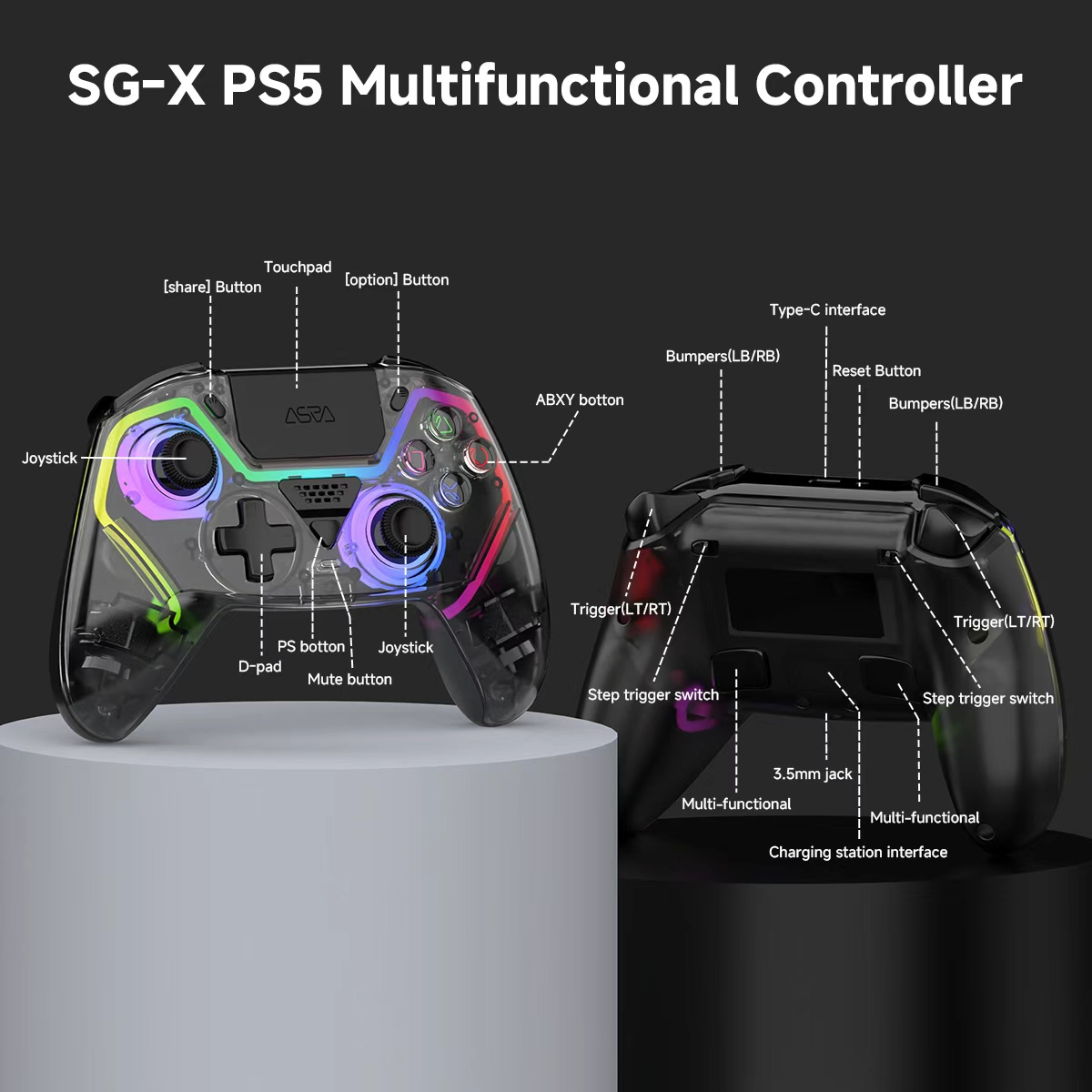 Transparent Gamepad For PS5/PC - đánh giá và giá Pc Gaming Ps5