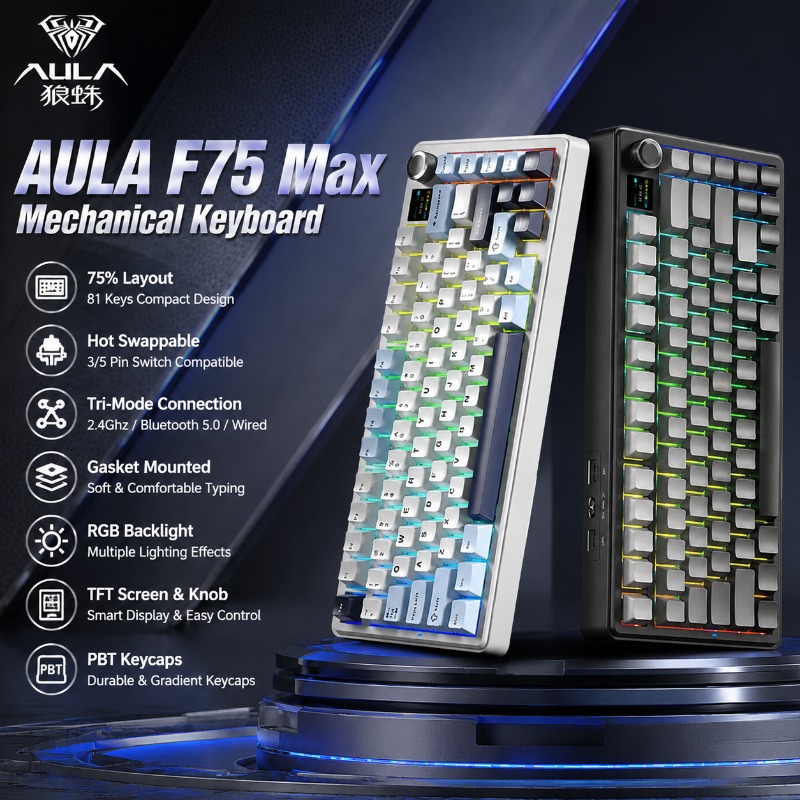 AULA F75 Max Mechanical Keyboa - đánh giá và giá Pc Gaming Keyboards