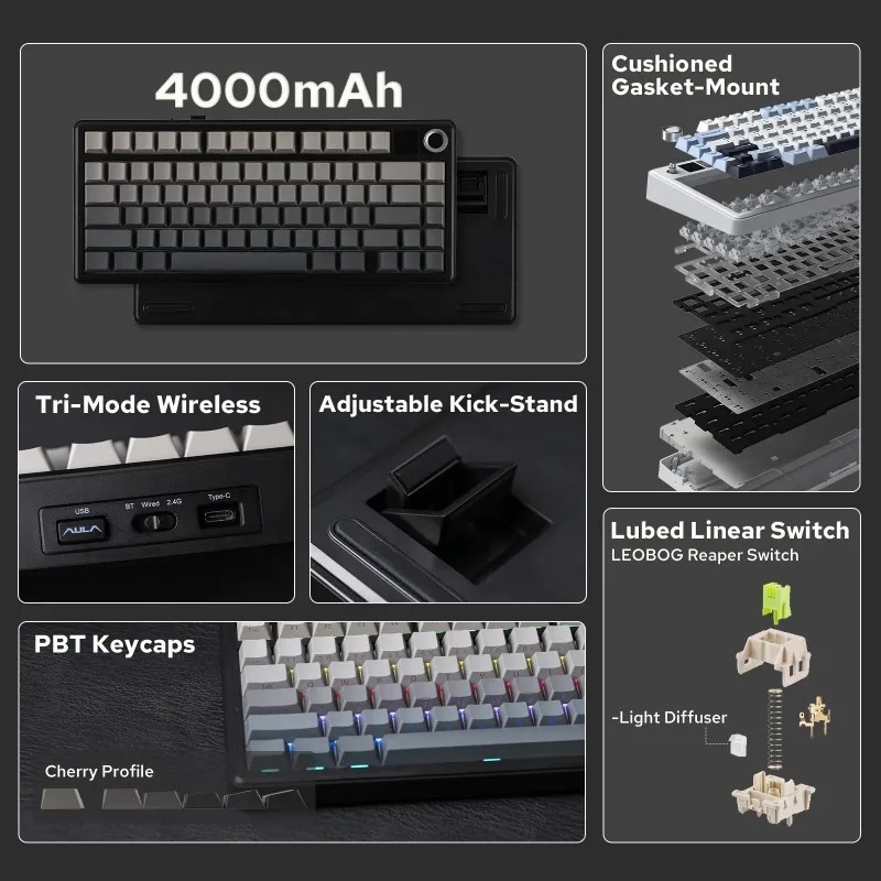 AULA F75 Max Mechanical Keyboa - đánh giá và giá Pc Gaming Keyboards