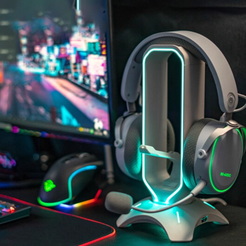 RGB Gaming Headphone Stand wit - đánh giá và giá Mouse Bungee Holder