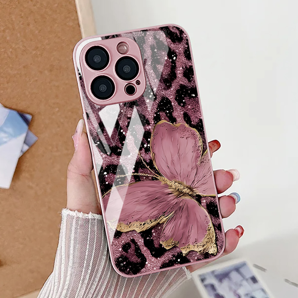 Butterfly Leopard Print Phone  - đánh giá và giá Pc Case Tempered Glass