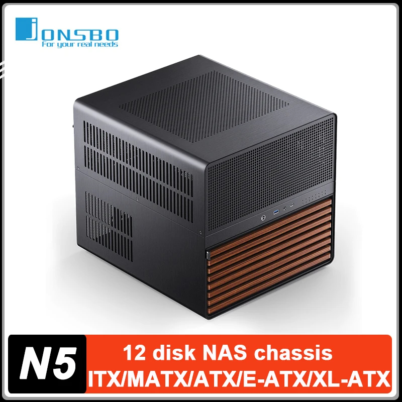 JONSBO N5 Black NAS Case 12 Ha - đánh giá và giá Atx Power Supply