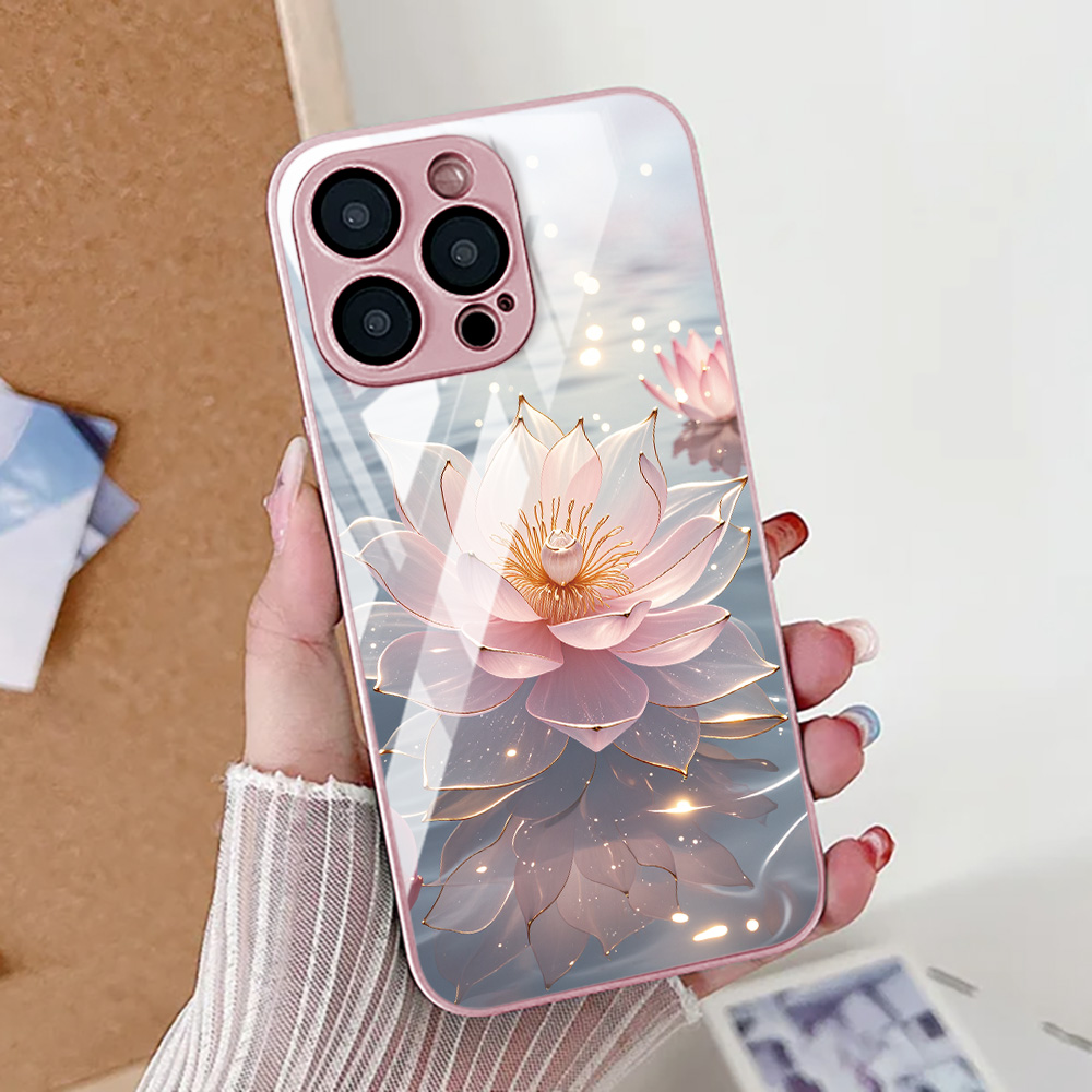 Lotus Flower Phone Case For iP - đánh giá và giá Pc Case Tempered Glass